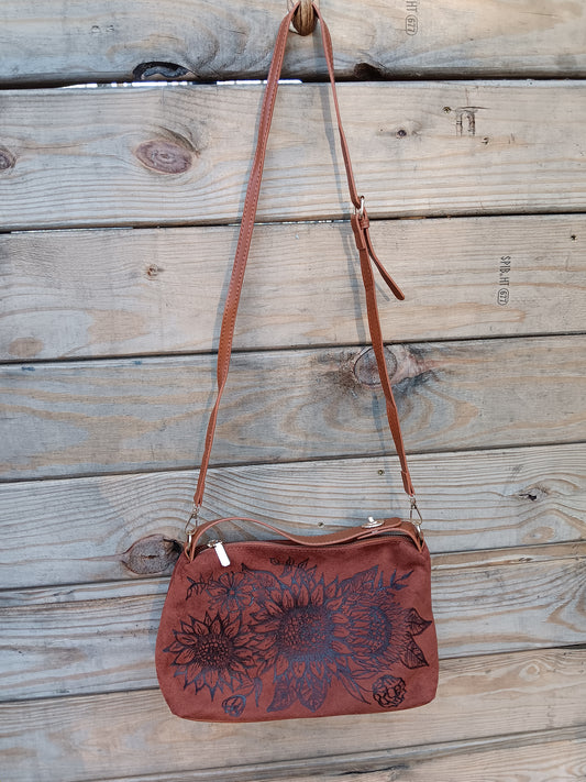 Hand-Burned Cross body small sling bag