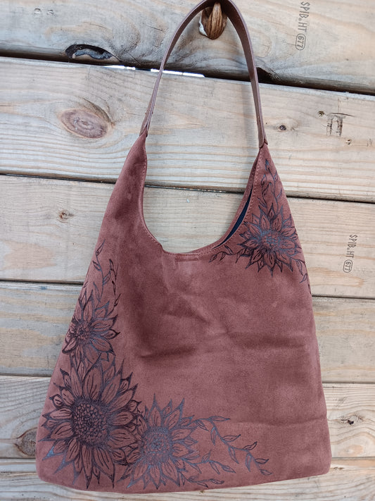 Hand-Burned Vegan Suede Tote bag